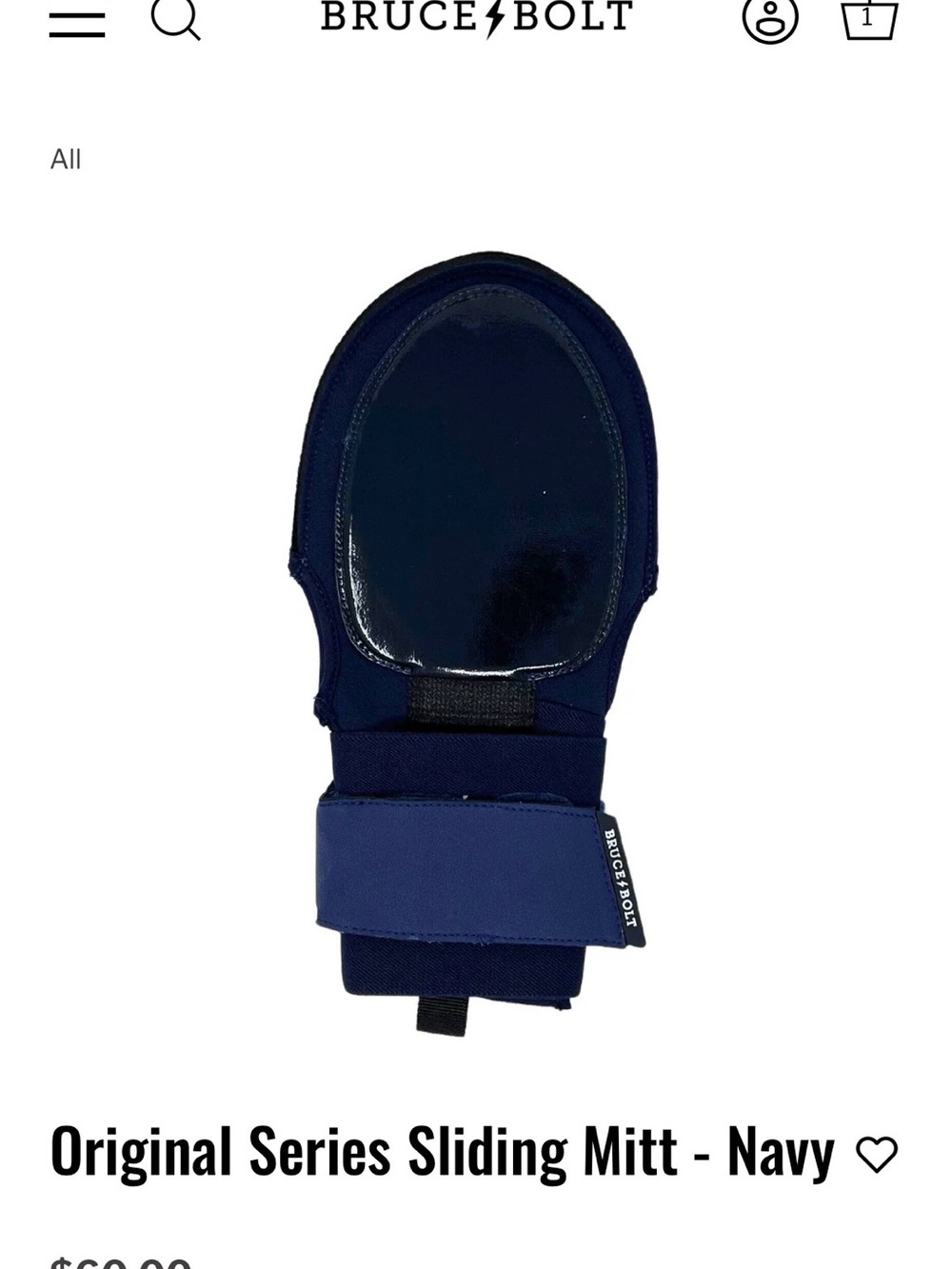 Bruce Bolt NWT Adult Navy Protective sliding mitt - Picture 4 of 9